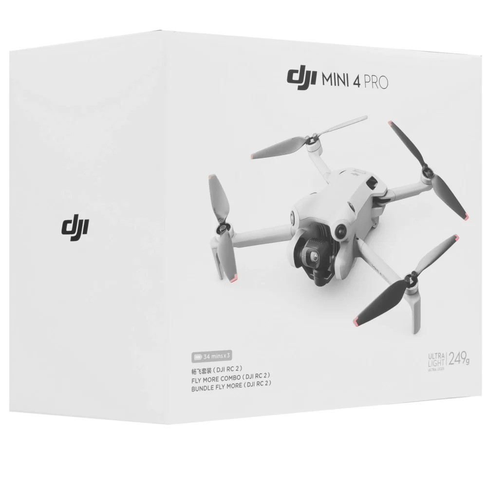 Квадрокоптер DJI Mini 4 Pro Fly More Combo белый